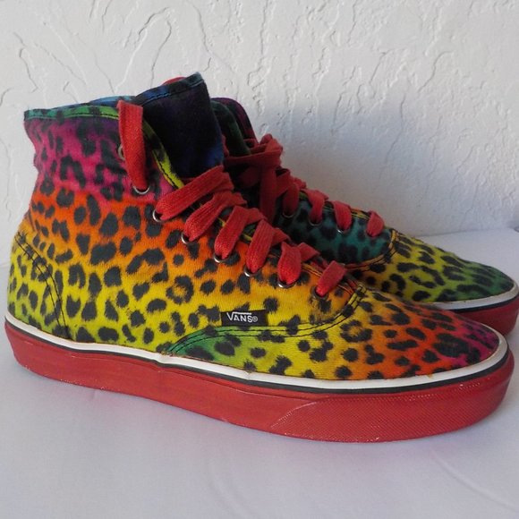 Vans Shoes - Vans High Top Sneakers Animal Print Rainbow Color